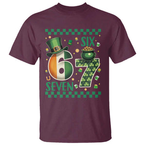 Funny St Patricks Six Seven T Shirt Gen Z Irish Gift TS12 Maroon Print Your Wear