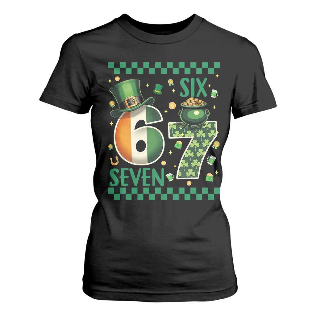 Funny St Patricks Six Seven T Shirt For Women Gen Z Irish Gift TS12 Black Print Your Wear