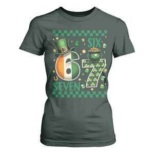 Funny St Patricks Six Seven T Shirt For Women Gen Z Irish Gift TS12 Dark Forest Green Print Your Wear