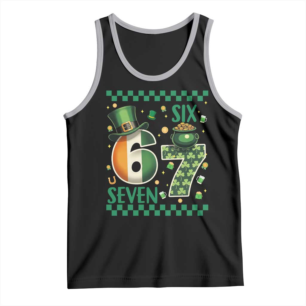 Funny St Patricks Six Seven Tank Top Gen Z Irish Gift TS12 Black Athletic Heather Print Your Wear