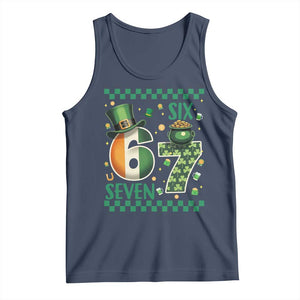 Funny St Patricks Six Seven Tank Top Gen Z Irish Gift TS12 Navy Print Your Wear