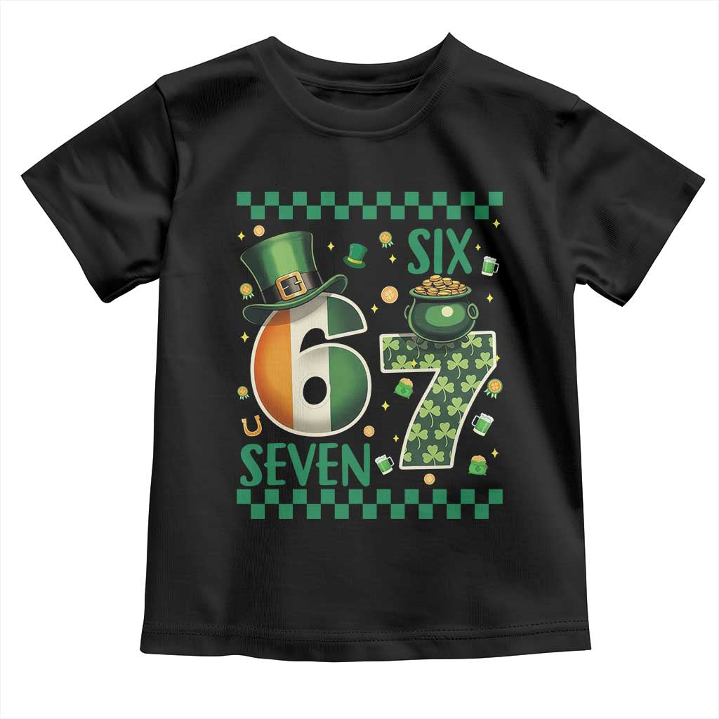 Funny St Patricks Six Seven Toddler T Shirt Gen Z Irish Gift TS12 Black Print Your Wear