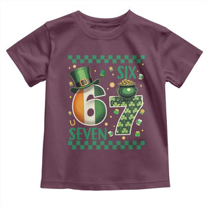 Funny St Patricks Six Seven Toddler T Shirt Gen Z Irish Gift TS12 Maroon Print Your Wear