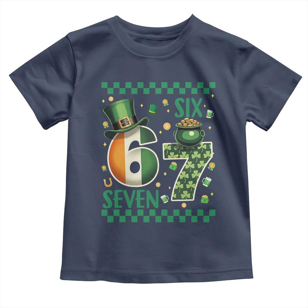 Funny St Patricks Six Seven Toddler T Shirt Gen Z Irish Gift TS12 Navy Print Your Wear