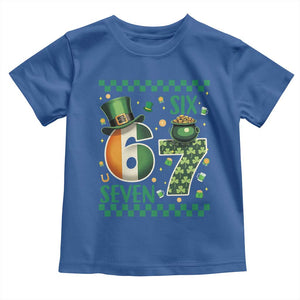 Funny St Patricks Six Seven Toddler T Shirt Gen Z Irish Gift TS12 Royal Blue Print Your Wear