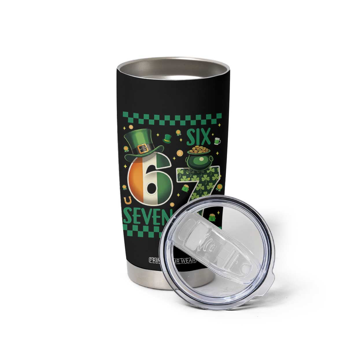 Funny St Patricks Six Seven Tumbler Cup Gen Z Irish Gift TS12 Print Your Wear
