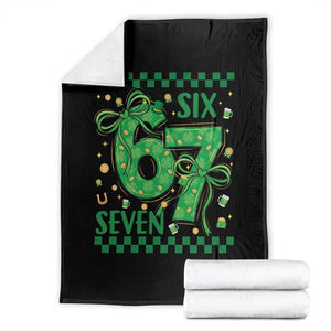 Funny St Patricks Day Throw Blanket Six Seven Meme Irish Gag Gift TS12 Black Print Your Wear