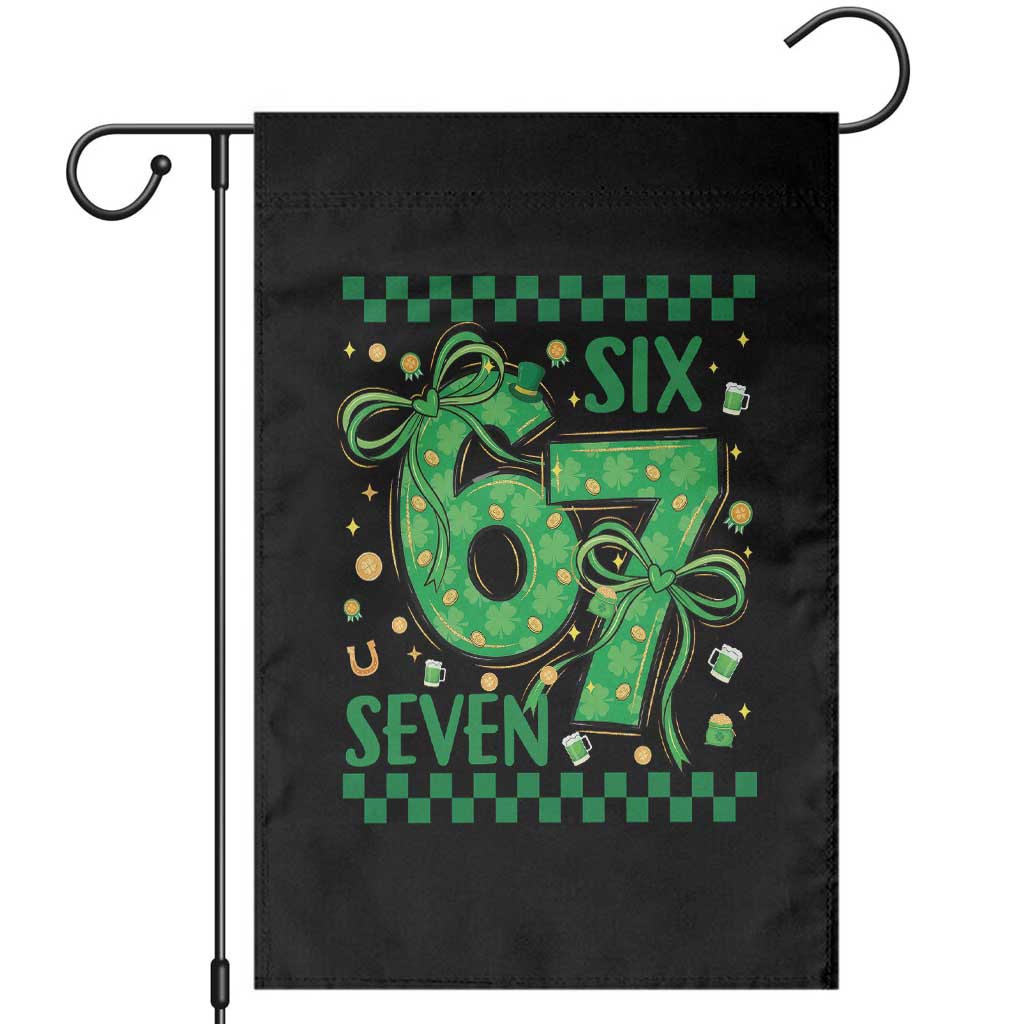 Funny St Patricks Day Garden Flag Six Seven Meme Irish Gag Gift TS12 Black Print Your Wear