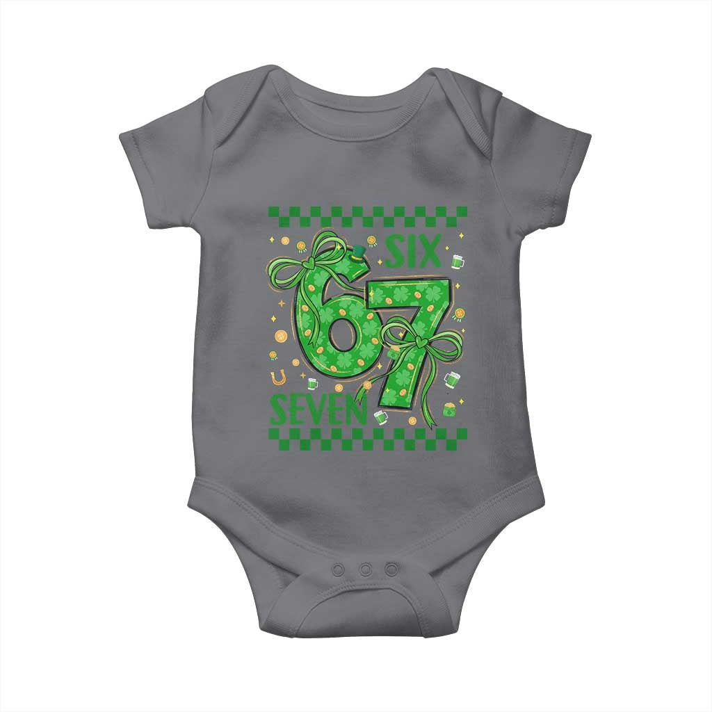 Funny St Patricks Day Baby Onesie Six Seven Meme Irish Gag Gift TS12 Charcoal Print Your Wear