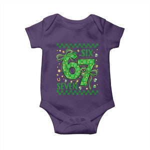 Funny St Patricks Day Baby Onesie Six Seven Meme Irish Gag Gift TS12 Purple Print Your Wear