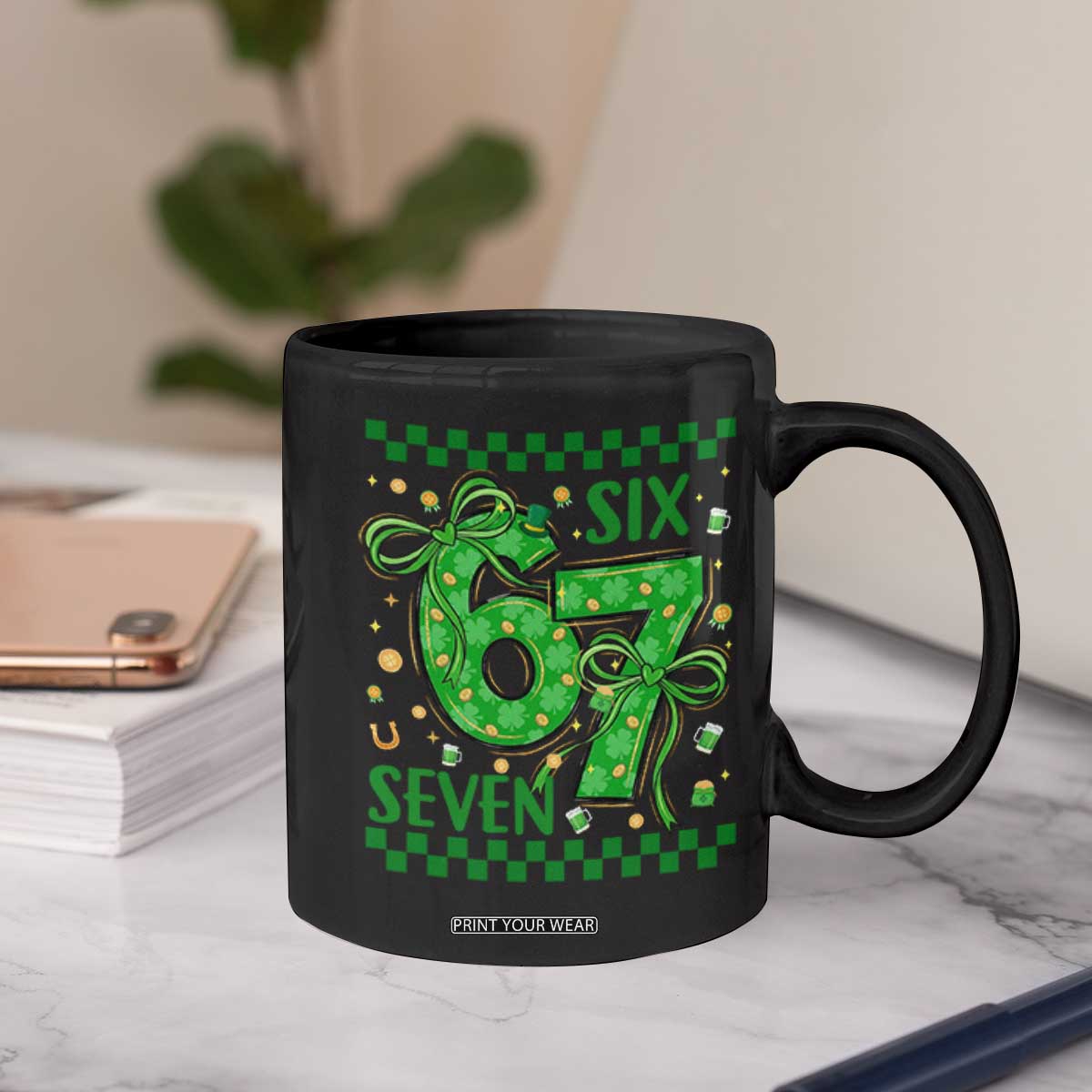 Funny St Patricks Day Coffee Mug Six Seven Meme Irish Gag Gift TS12 Print Your Wear