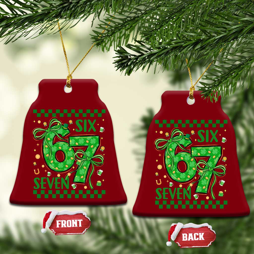 Funny St Patricks Day Ceramic Ornament Six Seven Meme Irish Gag Gift TS12 Print Your Wear