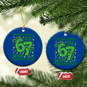 Funny St Patricks Day Ceramic Ornament Six Seven Meme Irish Gag Gift TS12 1pc Blue Print Your Wear