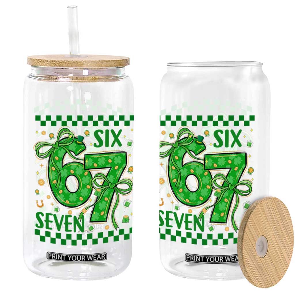 Funny St Patricks Day Glass Can Six Seven Meme Irish Gag Gift TS12 Print Your Wear