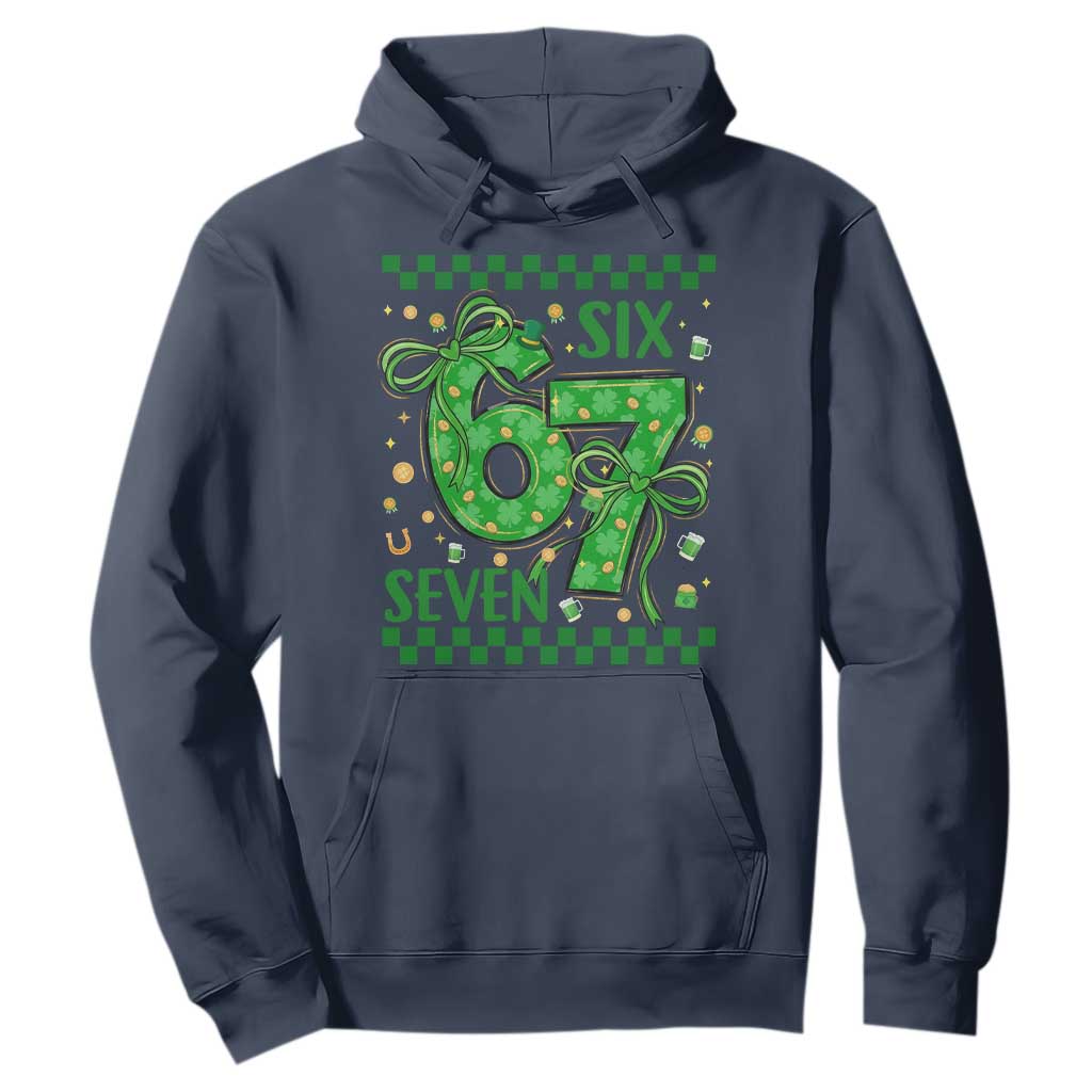 Funny St Patricks Day Hoodie Six Seven Meme Irish Gag Gift TS12 Navy Print Your Wear