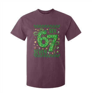 Funny St Patricks Day T Shirt For Kid Six Seven Meme Irish Gag Gift TS12 Maroon Print Your Wear