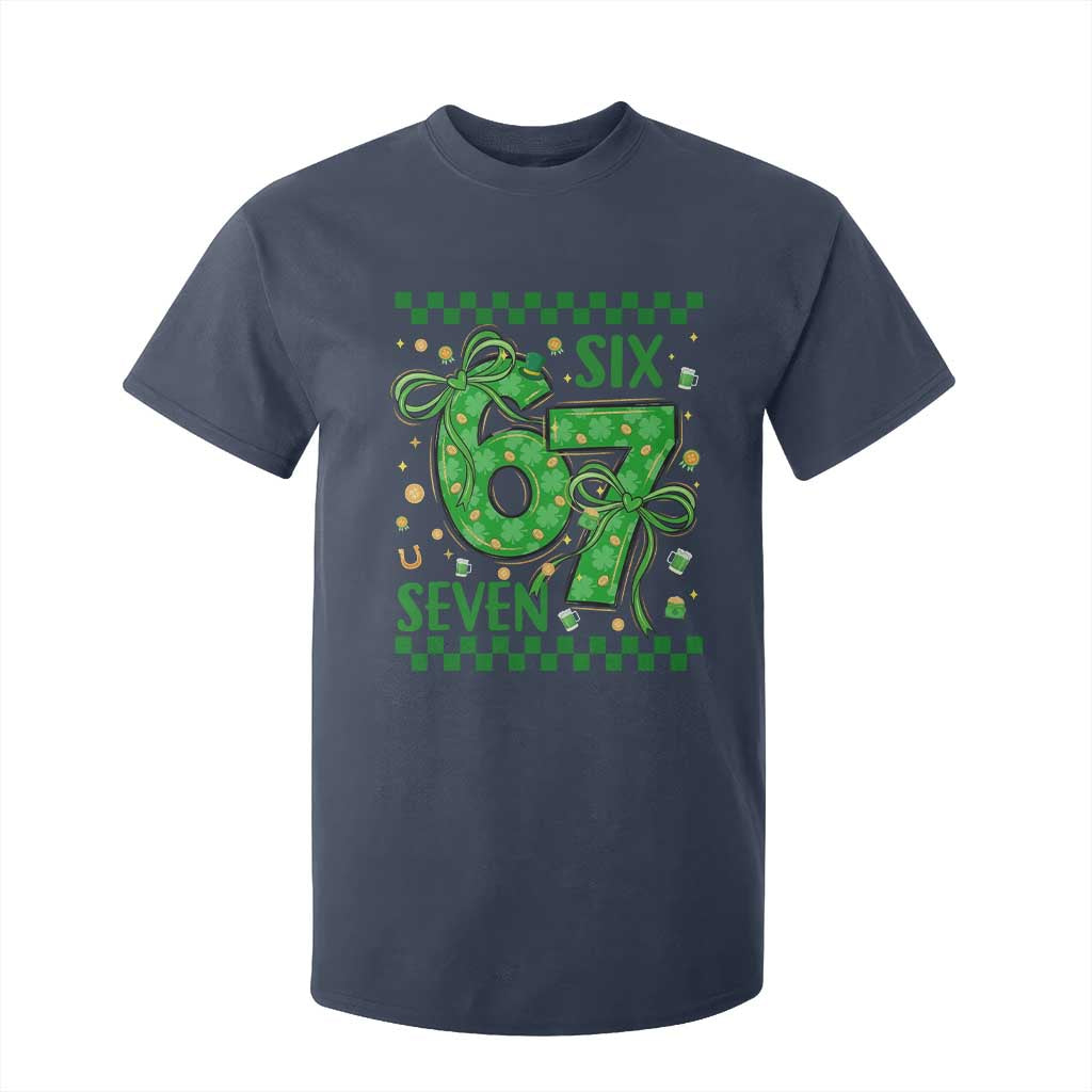 Funny St Patricks Day T Shirt For Kid Six Seven Meme Irish Gag Gift TS12 Navy Print Your Wear
