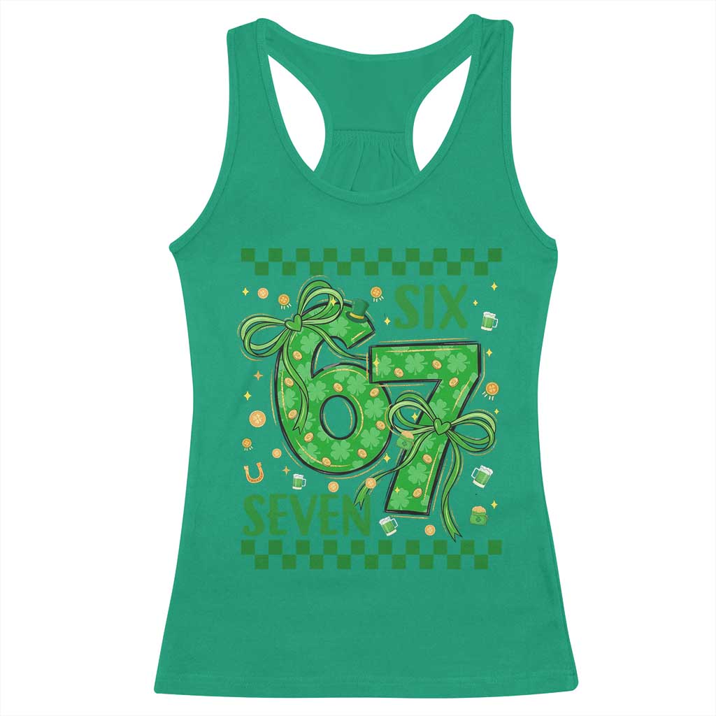 Funny St Patricks Day Racerback Tank Top Six Seven Meme Irish Gag Gift TS12 Irish Green Print Your Wear