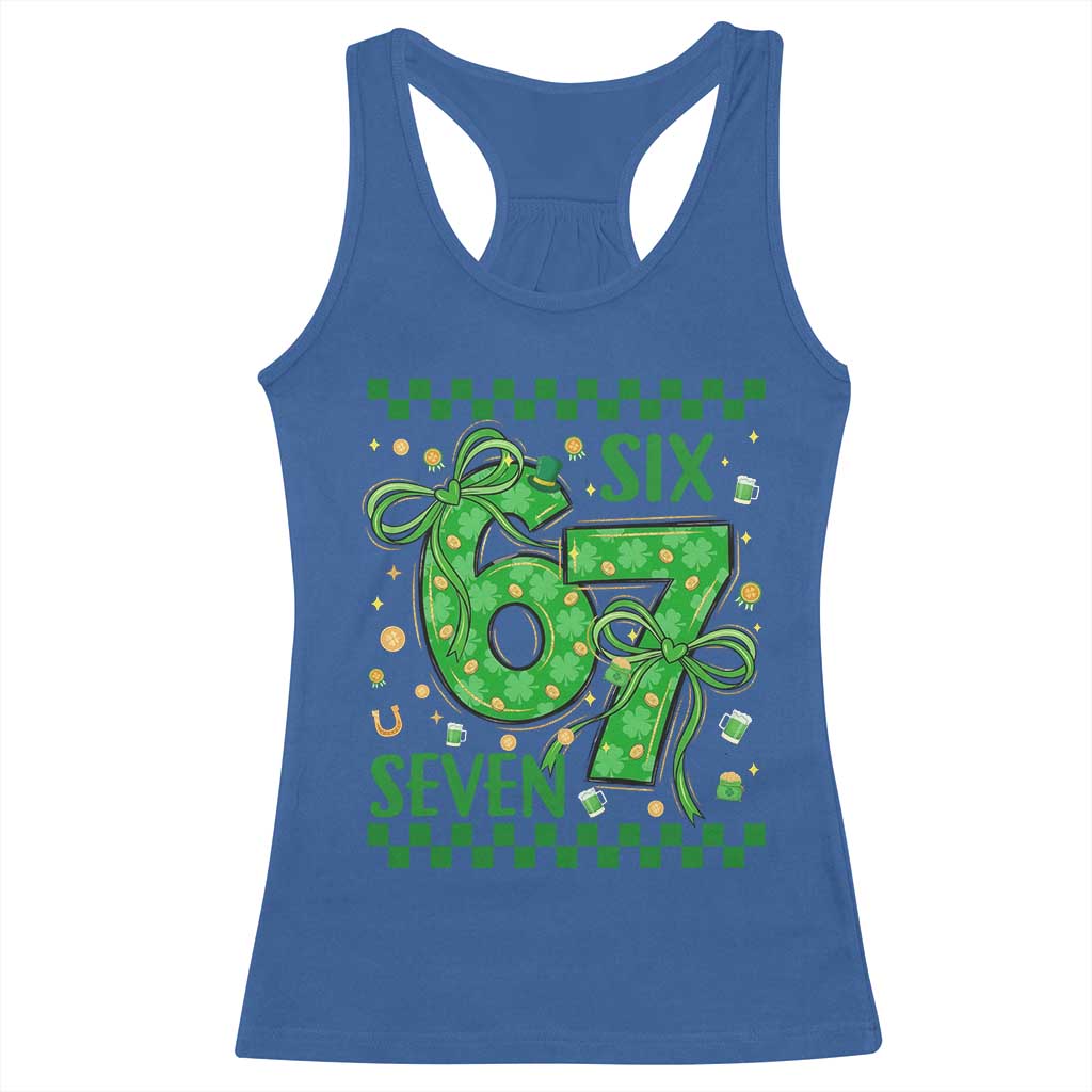 Funny St Patricks Day Racerback Tank Top Six Seven Meme Irish Gag Gift TS12 Royal Blue Print Your Wear
