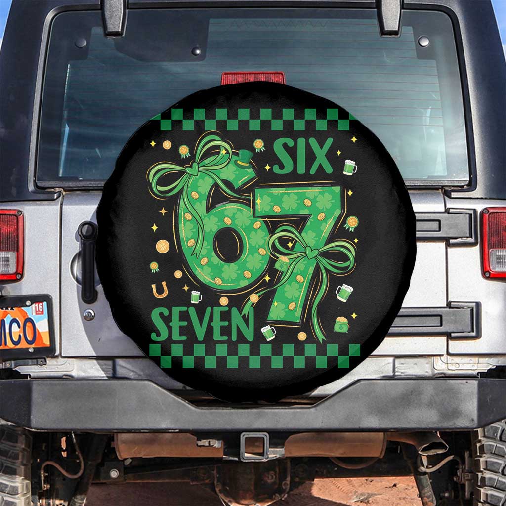 Funny St Patricks Day Spare Tire Cover Six Seven Meme Irish Gag Gift TS12 No hole Black Print Your Wear