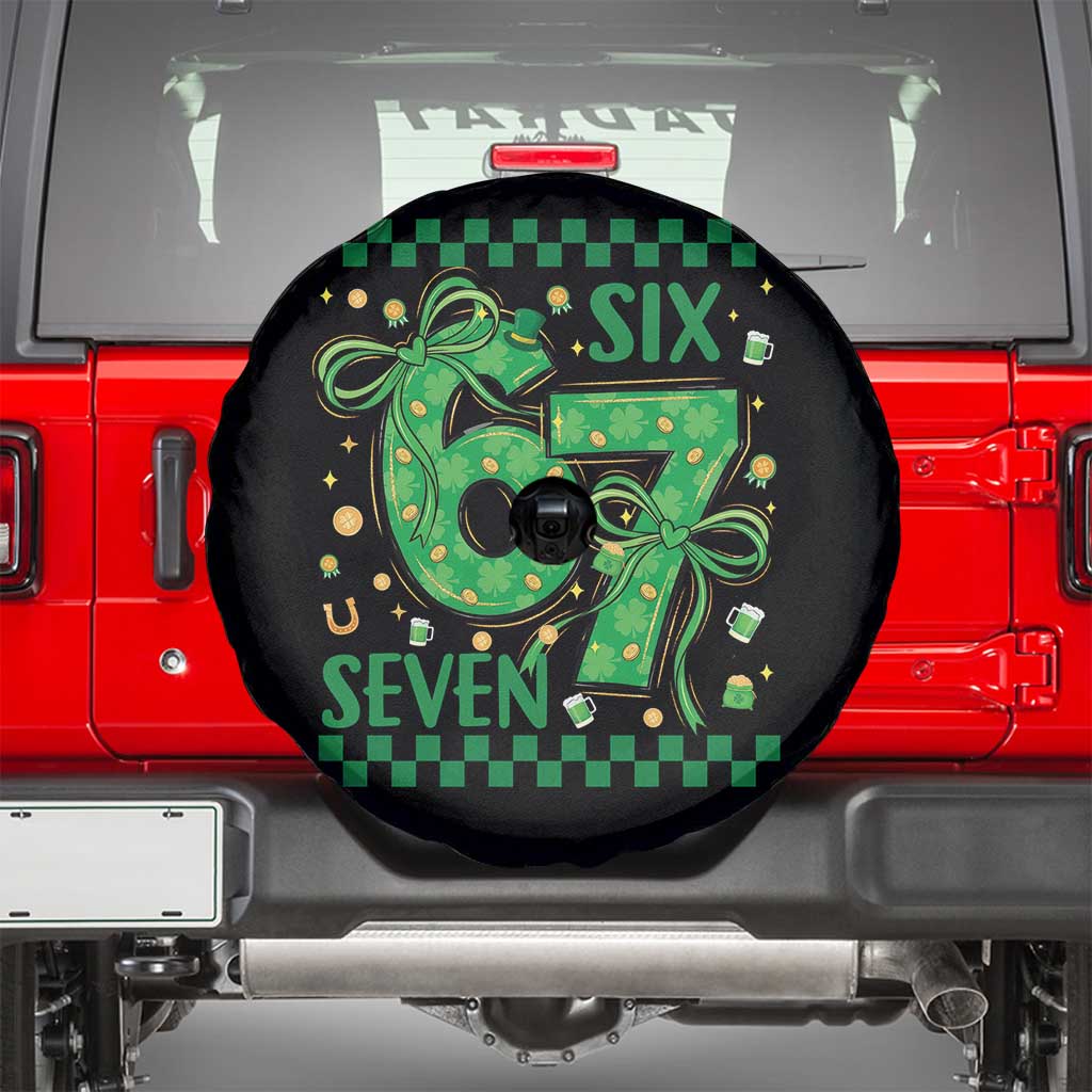Funny St Patricks Day Spare Tire Cover Six Seven Meme Irish Gag Gift TS12 Black Print Your Wear