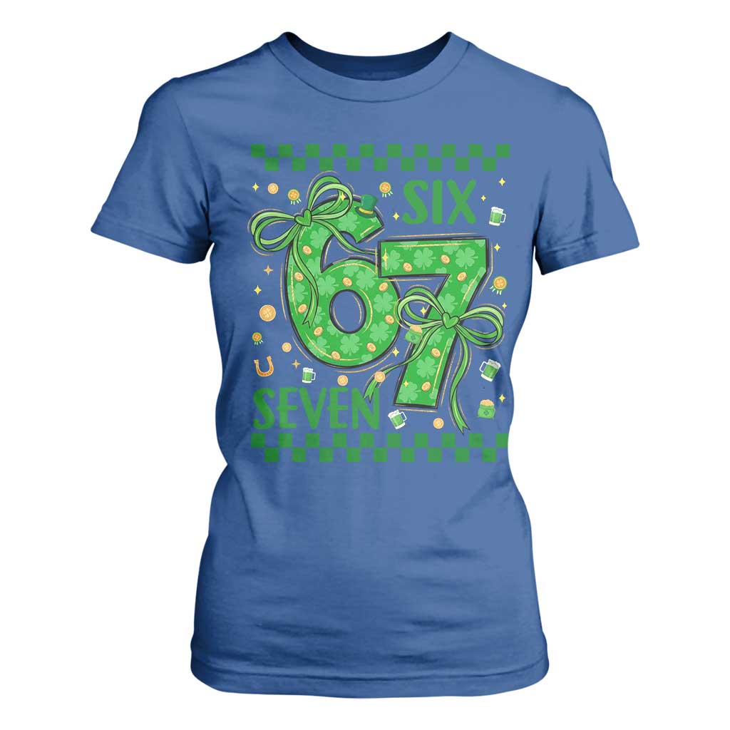 Funny St Patricks Day T Shirt For Women Six Seven Meme Irish Gag Gift TS12 Royal Blue Print Your Wear