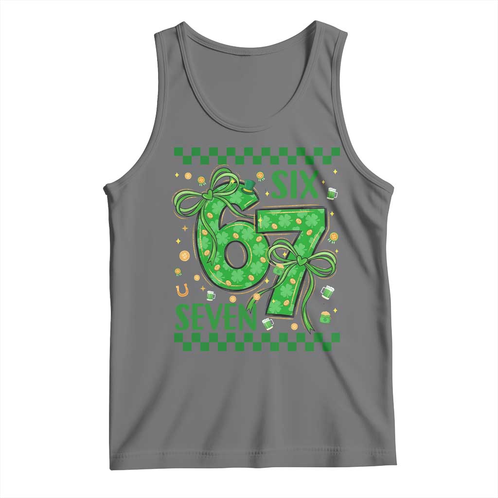 Funny St Patricks Day Tank Top Six Seven Meme Irish Gag Gift TS12 Black Heather Print Your Wear