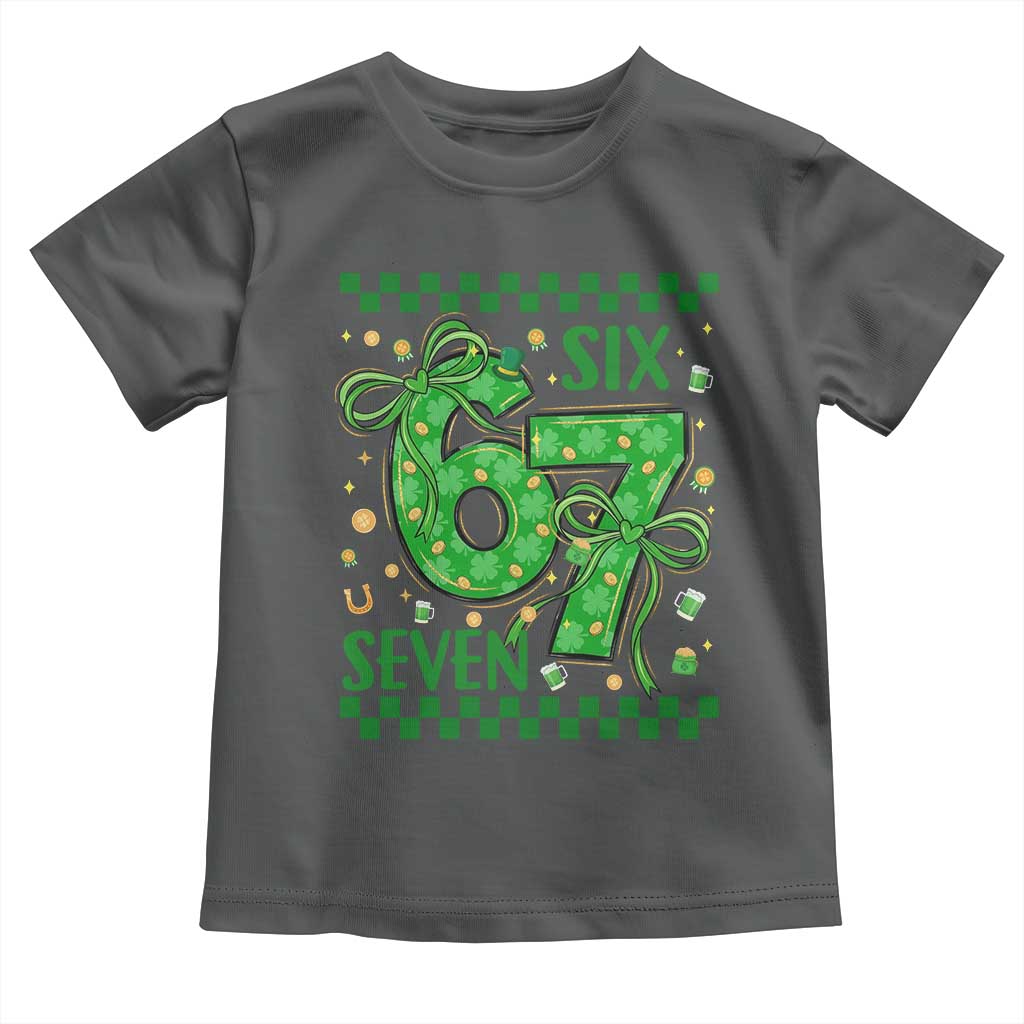Funny St Patricks Day Toddler T Shirt Six Seven Meme Irish Gag Gift TS12 Dark Heather Print Your Wear