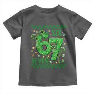 Funny St Patricks Day Toddler T Shirt Six Seven Meme Irish Gag Gift TS12 Dark Heather Print Your Wear