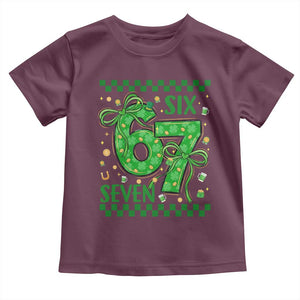 Funny St Patricks Day Toddler T Shirt Six Seven Meme Irish Gag Gift TS12 Maroon Print Your Wear