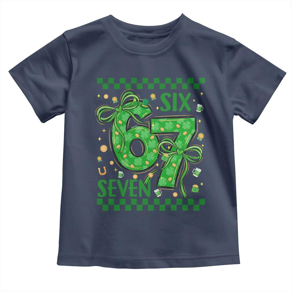 Funny St Patricks Day Toddler T Shirt Six Seven Meme Irish Gag Gift TS12 Navy Print Your Wear
