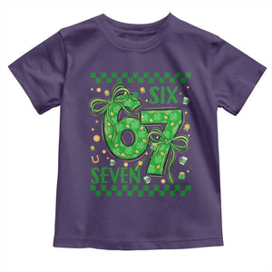 Funny St Patricks Day Toddler T Shirt Six Seven Meme Irish Gag Gift TS12 Purple Print Your Wear