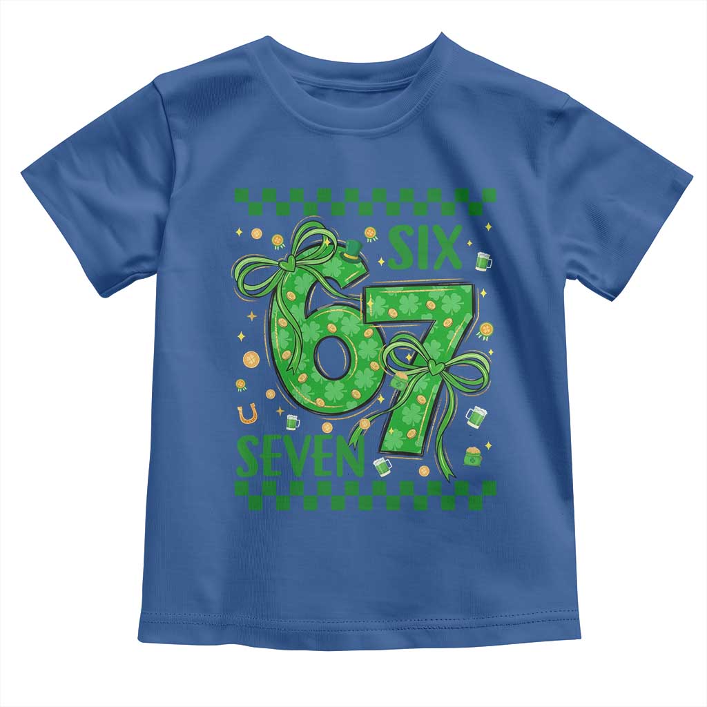 Funny St Patricks Day Toddler T Shirt Six Seven Meme Irish Gag Gift TS12 Royal Blue Print Your Wear