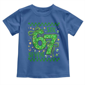 Funny St Patricks Day Toddler T Shirt Six Seven Meme Irish Gag Gift TS12 Royal Blue Print Your Wear