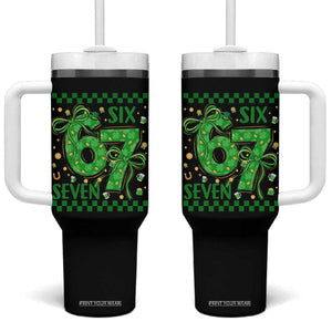 Funny St Patricks Day Tumbler With Handle Six Seven Meme Irish Gag Gift TS12 One Size: 40 oz Black Print Your Wear