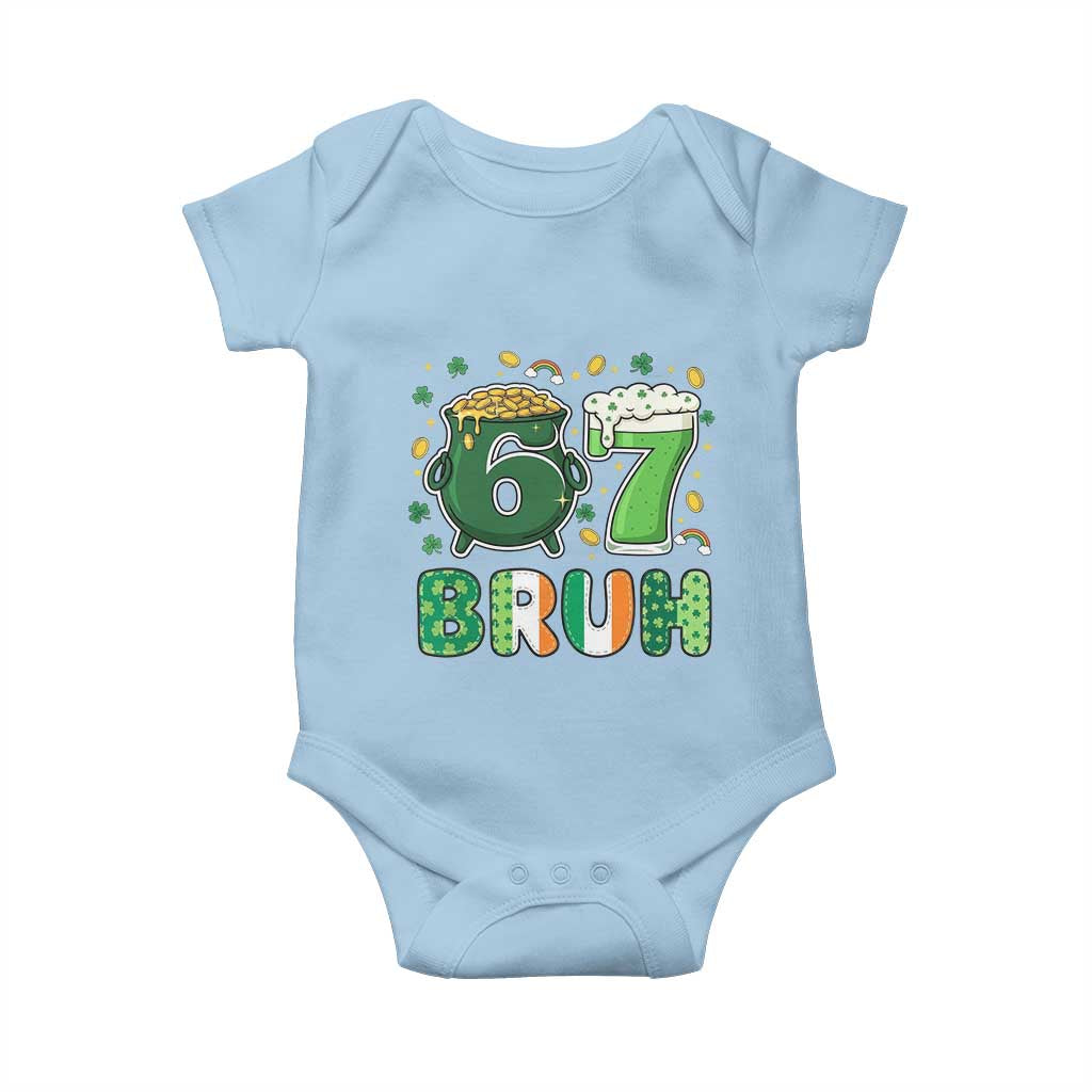 Funny St Patricks Day Six Seven Meme Baby Onesie Irish American Gift TS12 Light Blue Print Your Wear