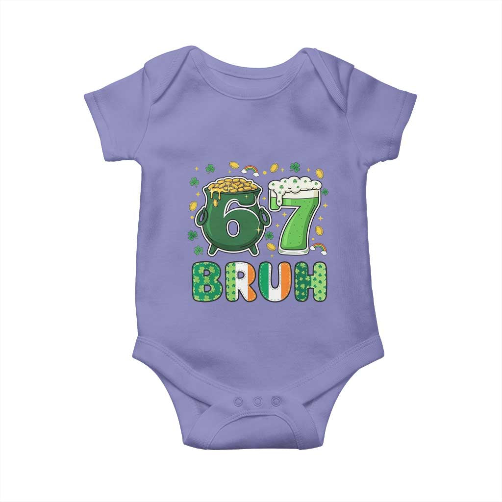 Funny St Patricks Day Six Seven Meme Baby Onesie Irish American Gift TS12 Violet Print Your Wear