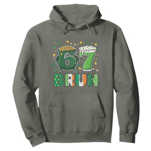 Funny St Patricks Day Six Seven Meme Hoodie Irish American Gift TS12 Military Green Print Your Wear