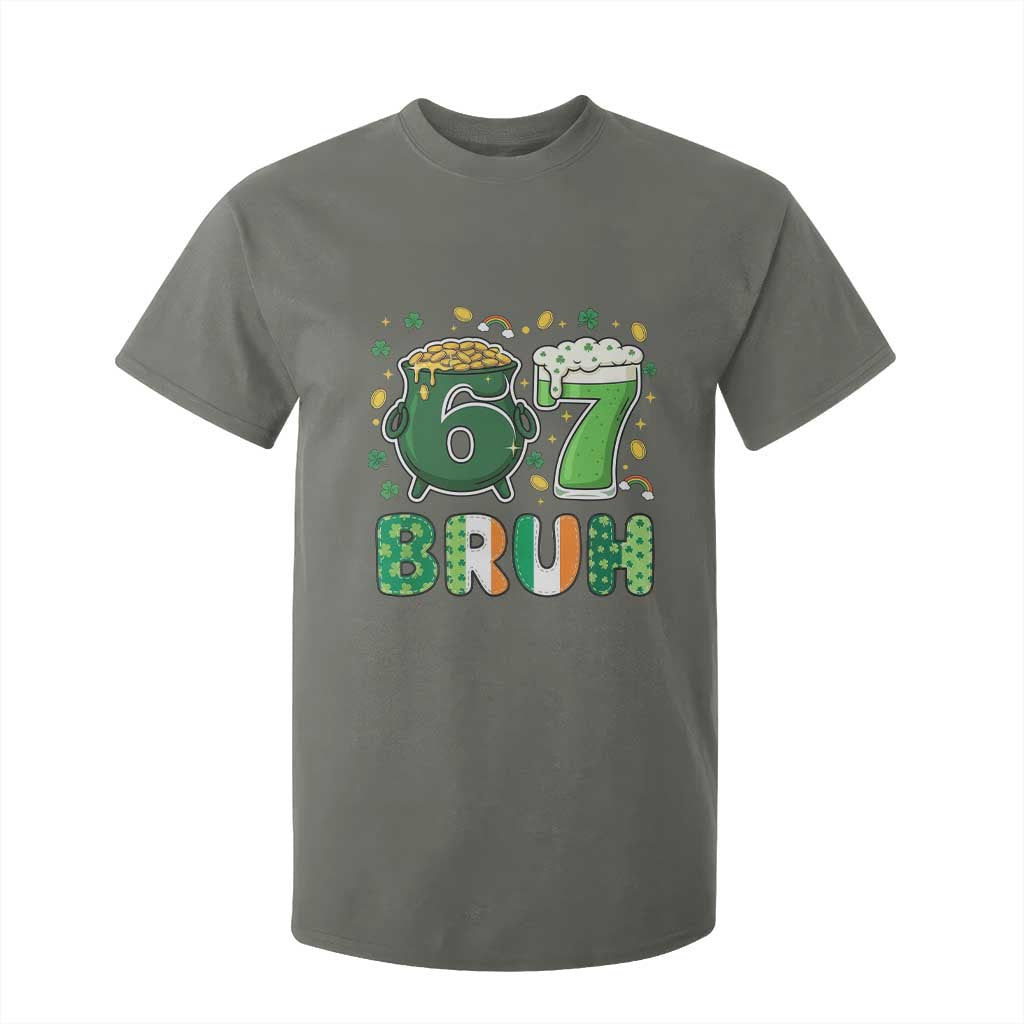 Funny St Patricks Day Six Seven Meme T Shirt For Kid Irish American Gift TS12 Military Green Print Your Wear