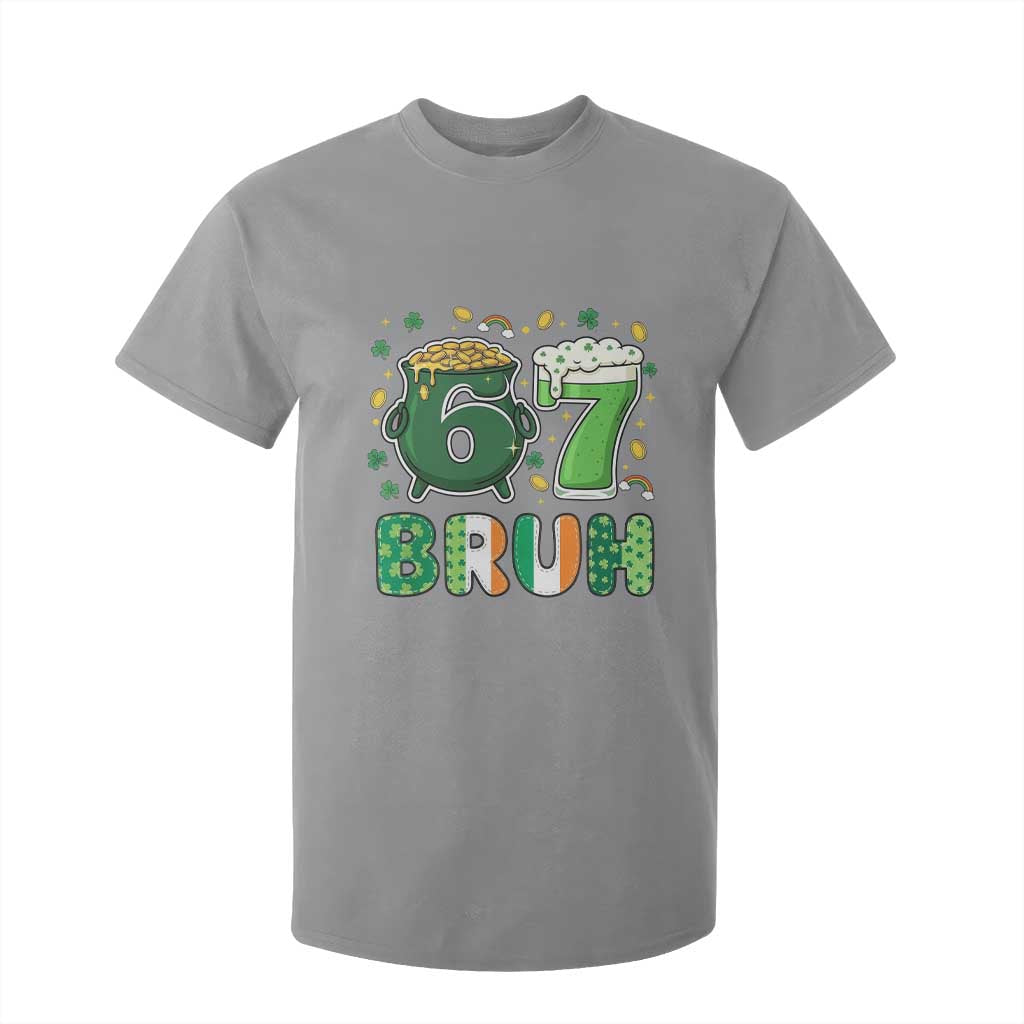 Funny St Patricks Day Six Seven Meme T Shirt For Kid Irish American Gift TS12 Sport Gray Print Your Wear