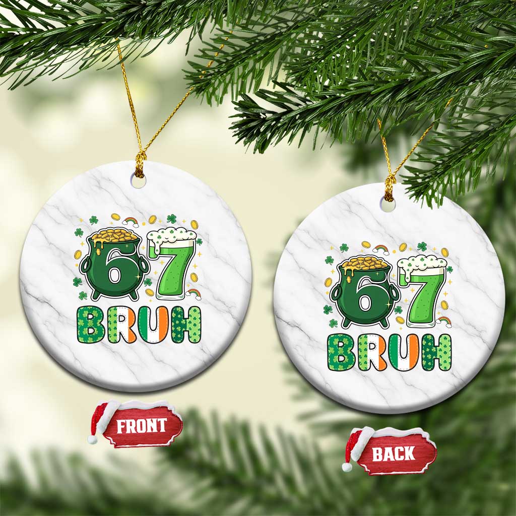 Funny St Patricks Day Six Seven Meme Ceramic Ornament Irish American Gift TS12 1pc White Marble Print Your Wear