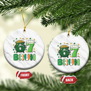 Funny St Patricks Day Six Seven Meme Ceramic Ornament Irish American Gift TS12 1pc White Marble Print Your Wear