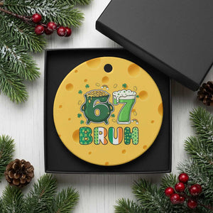 Funny St Patricks Day Six Seven Meme Ceramic Ornament Irish American Gift TS12 1pc Yellow Cheese Print Your Wear