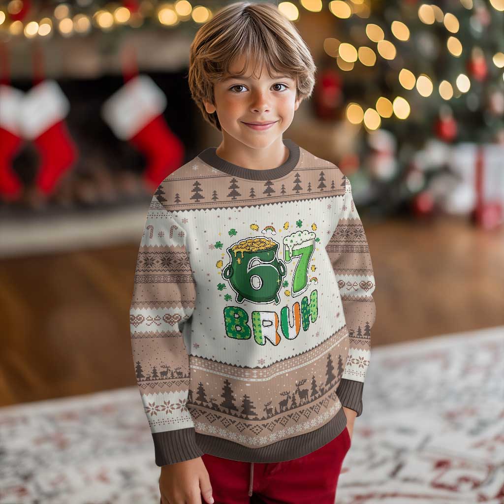 Funny St Patricks Day Six Seven Meme Ugly Christmas Sweater Irish American Gift TS12 Mocha Mousse Print Your Wear