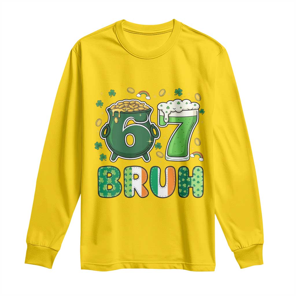 Funny St Patricks Day Six Seven Meme Long Sleeve Shirt Irish American Gift TS12 Daisy Print Your Wear