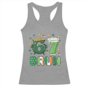 Funny St Patricks Day Six Seven Meme Racerback Tank Top Irish American Gift TS12 Sport Gray Print Your Wear