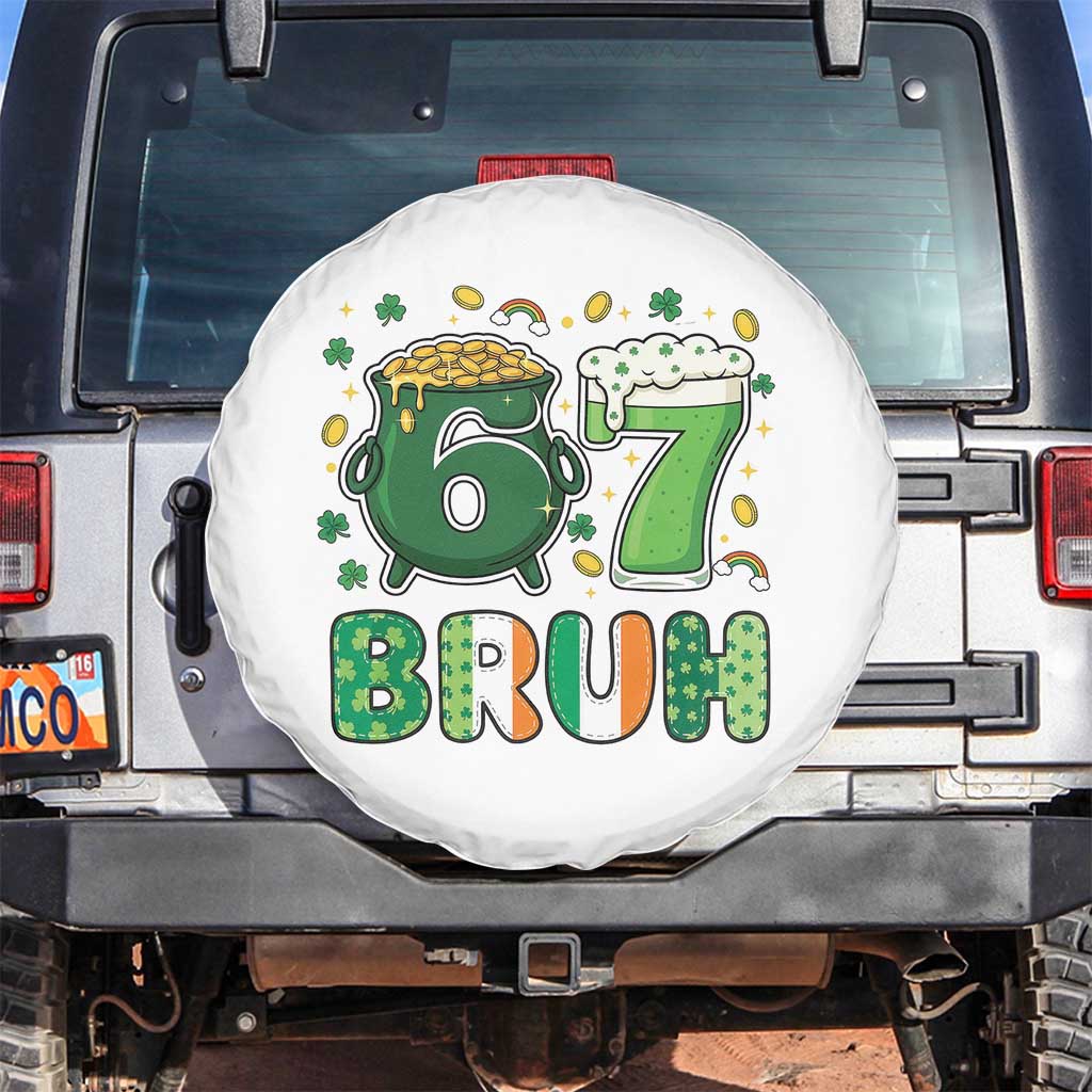 Funny St Patricks Day Six Seven Meme Spare Tire Cover Irish American Gift TS12 No hole White Print Your Wear