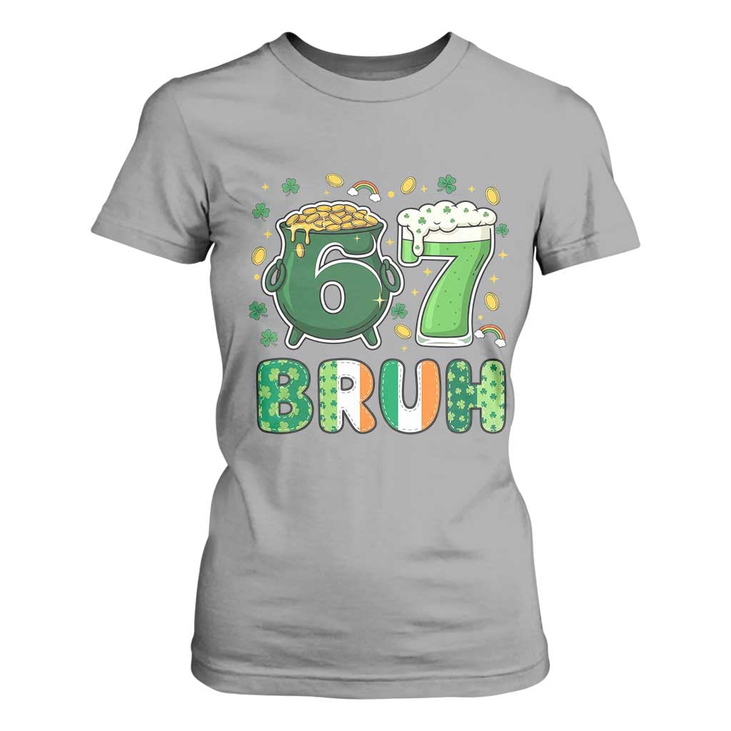 Funny St Patricks Day Six Seven Meme T Shirt For Women Irish American Gift TS12 Sport Gray Print Your Wear