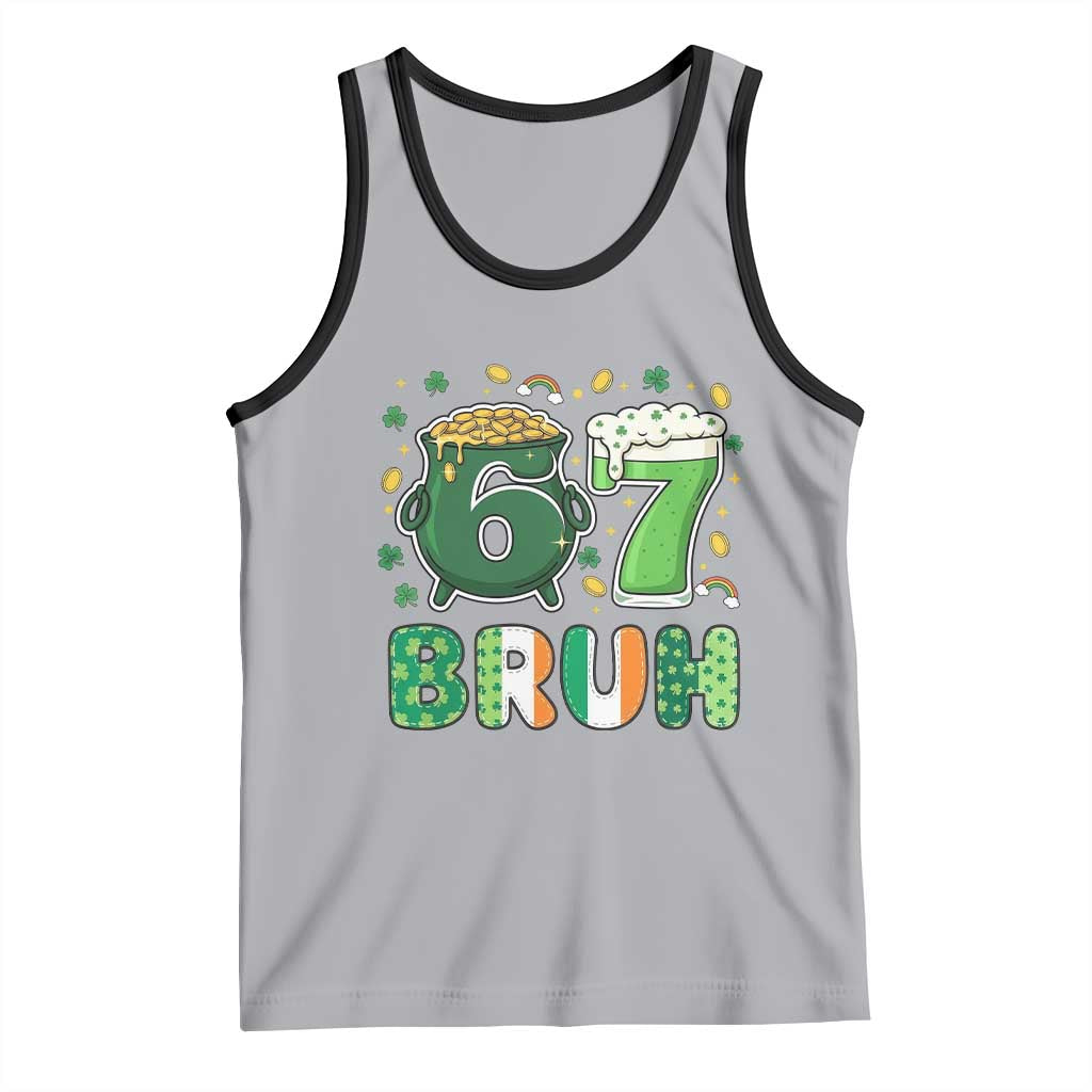 Funny St Patricks Day Six Seven Meme Tank Top Irish American Gift TS12 Athletic Heather Black Print Your Wear
