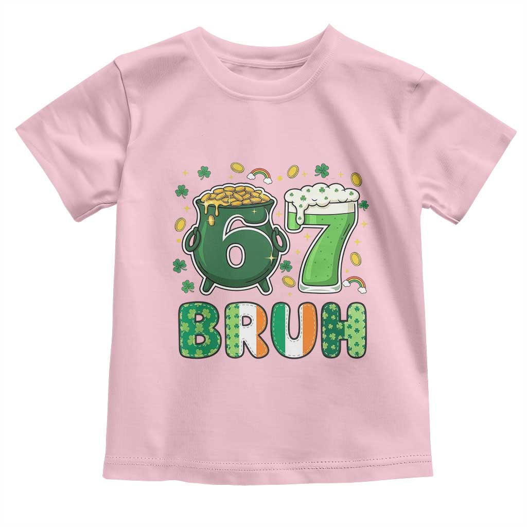 Funny St Patricks Day Six Seven Meme Toddler T Shirt Irish American Gift TS12 Light Pink Print Your Wear